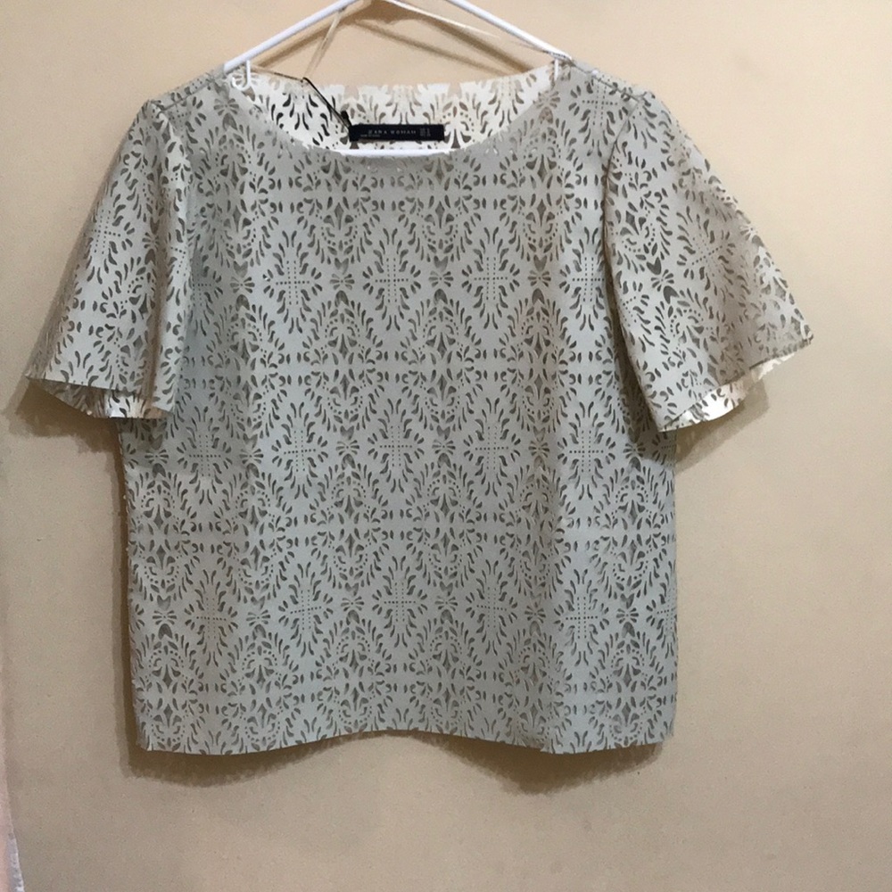 Leather cut out shirt